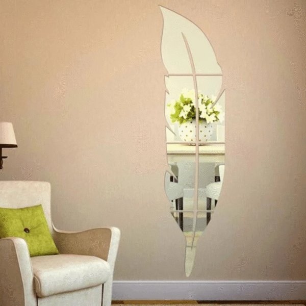 3D Leaf Acrylic Mirror Wall Decor Stickers - Image 2