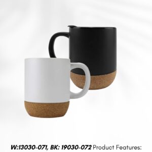 Ceramic Mug With Lid and Cork Base