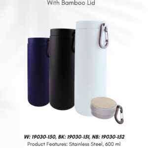 Doubled-Wall Thermal Bootle with Bamboo lid