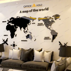 Dubai Map 3d Wall Art