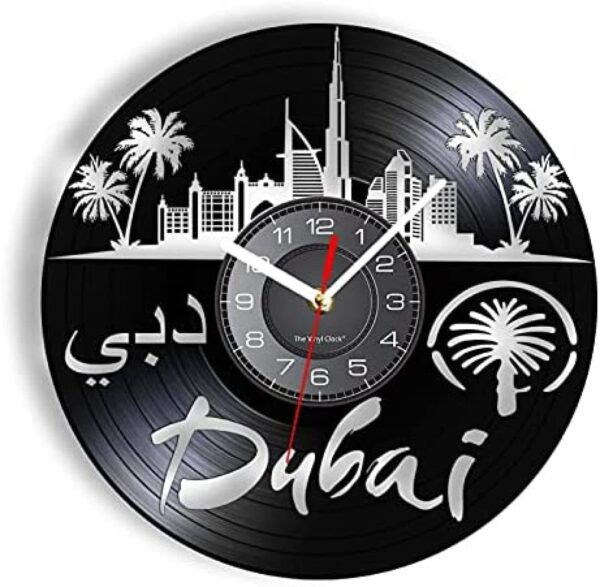 Dubai Skyline Vinyl Record Wall Clock