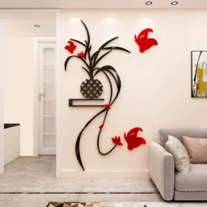 Acrylic Red and black Vase – Wall Decor