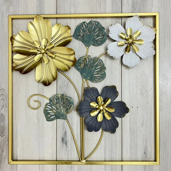 3d Metal Flowers Frame Art - Image 2