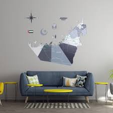 Dubai Map 3d Wall Art