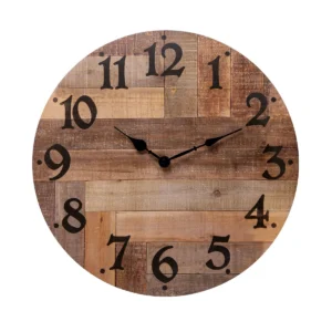 Rustic Wooden Wall Clock – Natural Finish for Warm Interior Vibes