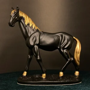 Premium Black Ceramic Horse Sculpture – Elegant Decor for Home & Office