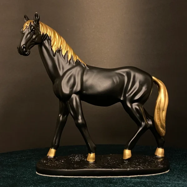 Premium Black Ceramic Horse Sculpture – Elegant Decor for Home & Office