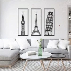 3 Pcs Eiffel Tower Wooden Wall Art