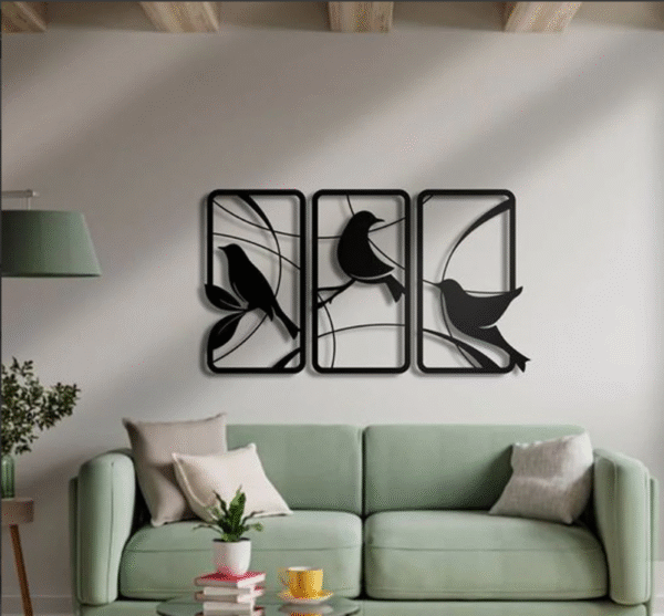 3 Pcs Birds Wall Decor