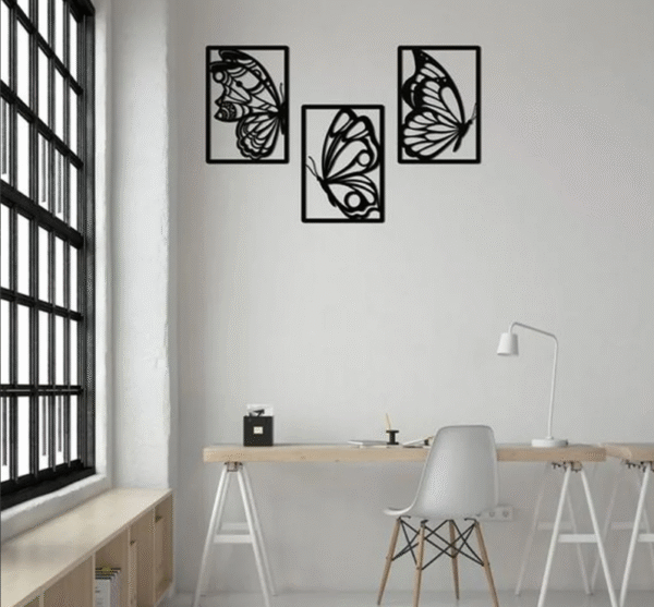 3 Pcs Butterfly Wall Art