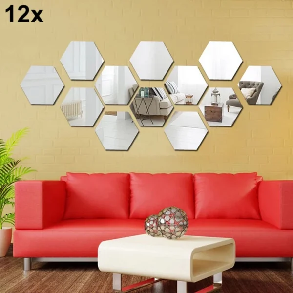 12x Acrylic Hexagon wall decor (Black) - Image 3