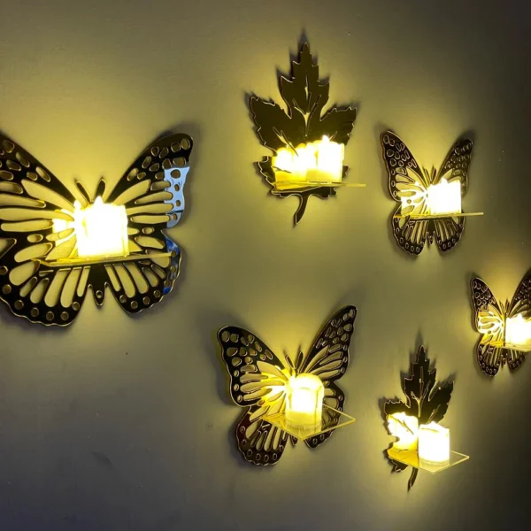 Golden Acrylic DIY Mini Shelves Wall Decor - Image 2