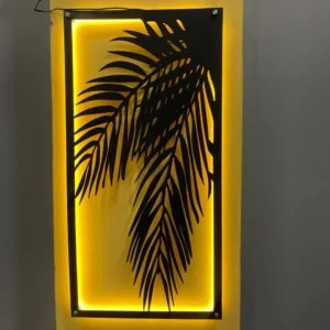 3D jungle leaves Wall Decor Art with Neon Light