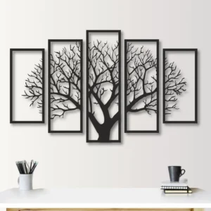 Five Frames leaf 3D art Decor for Walls