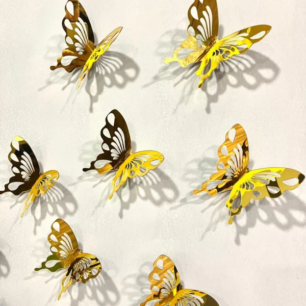 DIY 3D New 2024 Acrylic Mirror Butterflies for Wall Decor - Image 2