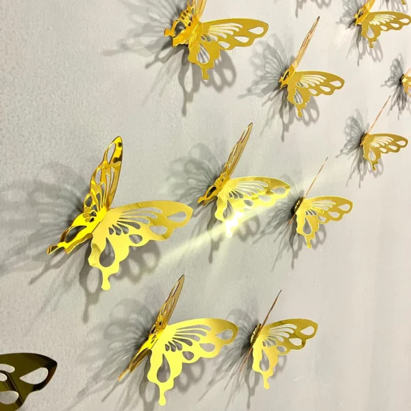 DIY 3D New 2024 Acrylic Mirror Butterflies for Wall Decor - Image 4