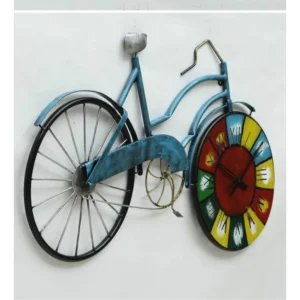 Cycle-Inspired Metallic Wall Clock