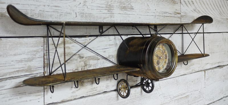 Aeroplane Metallic Wall Clock – Aviation-Inspired Wall Art with Timeless Style