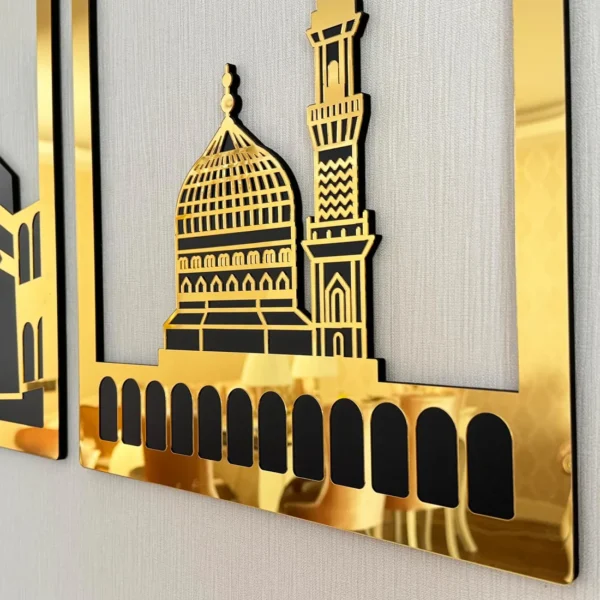Masjid Al Aqsa, Masjid Al-Haram & Masjid An-Nabawi Islamic Wall Art - Image 3