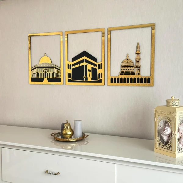 Masjid Al Aqsa, Masjid Al-Haram & Masjid An-Nabawi Islamic Wall Art - Image 4