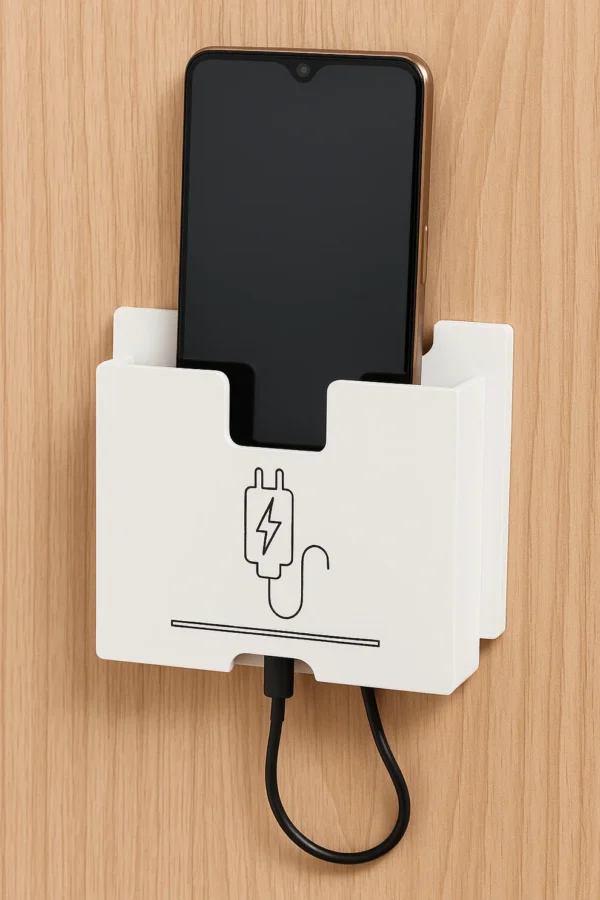 Wall Mount Acrylic Mobile Phone charger Holder - Image 2