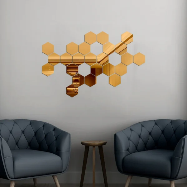 Acrylic Hexagon Mirror Wall Stickers - Image 5
