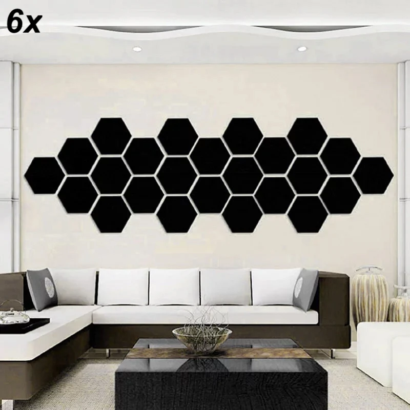 7X Acrylic Hexagon wall decor Mirror (Gold) - Image 2