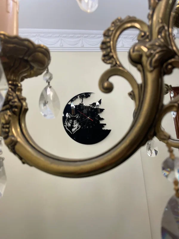 Black Wolf Acrylic-Like-Glass Wall Clock - Image 3