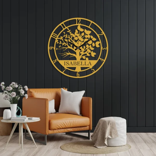 Custom Acrylic Tree of Life Wall Clock, Personalized Name Wall Clock - Image 3